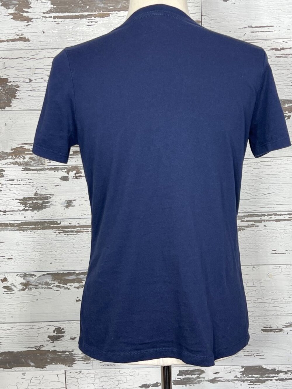 MARUSHKA Hand Painted Poppies T Shirt V-neck Short Sleeve Navy Sz S NWOT - Picture 2 of 4
